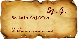 Szokola Gajána névjegykártya